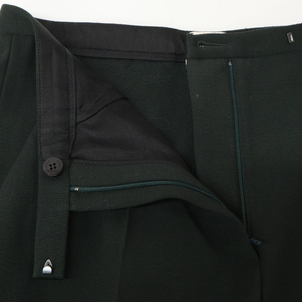 Hermes Lemaire Period Dark Green Wool Center-pressed Tuck Tapered Slacks Bottoms 36 Dark greenUsed