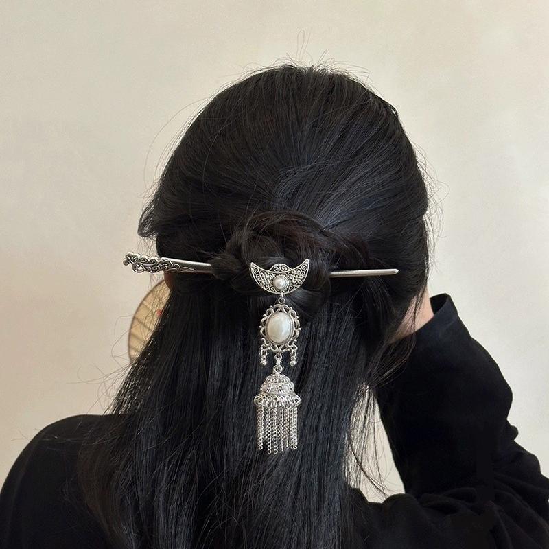 Oval Hollowed Flower Ethnic Style Luxury Temperament Side Duckbill Hair Clips Exquisite Accessories