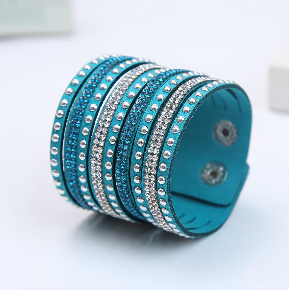 9 Rows of Short High-end Jewelry EBAY Leather Flannel Hot Diamond Bracelet