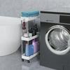 Bathroom Storage Rack with Wheels 3/4 Layer Rolling Utility Cart Bathroom Storage Organizer Multi-purpose Utility Cart Banheiro