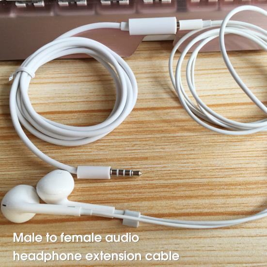 Cable de Extensión para Auriculares Transferencia de Señal de Audio Estéreo Plug and Play 3.5mm Macho a Hembra Línea de Extensión para Auriculares de Ordenador para Teléfono Móvil