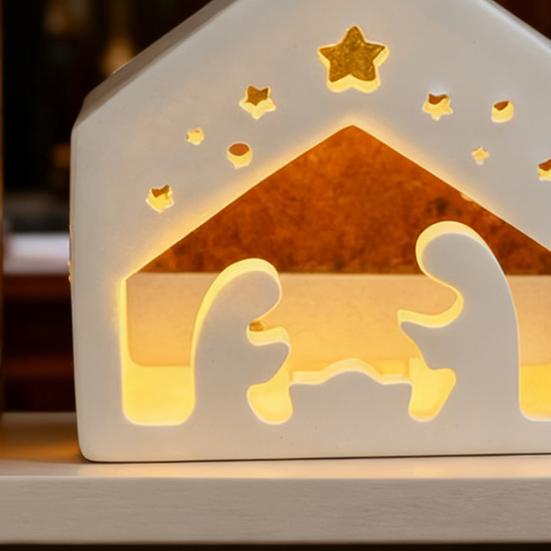 Christmas Nativity Lamp Silicone Mold DIY Handmade Birth of Jesus Scene Ornament Crafts Mold Gypsum Cement Epoxy Resin Casting Mold