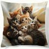 1pc Cute Cat Single-Sided Printed Polyester Pillowcase Gift Home Decor Pillowcase Living Room Sofa Pillow Office Chair Waist Pillow Car Decoration Pil