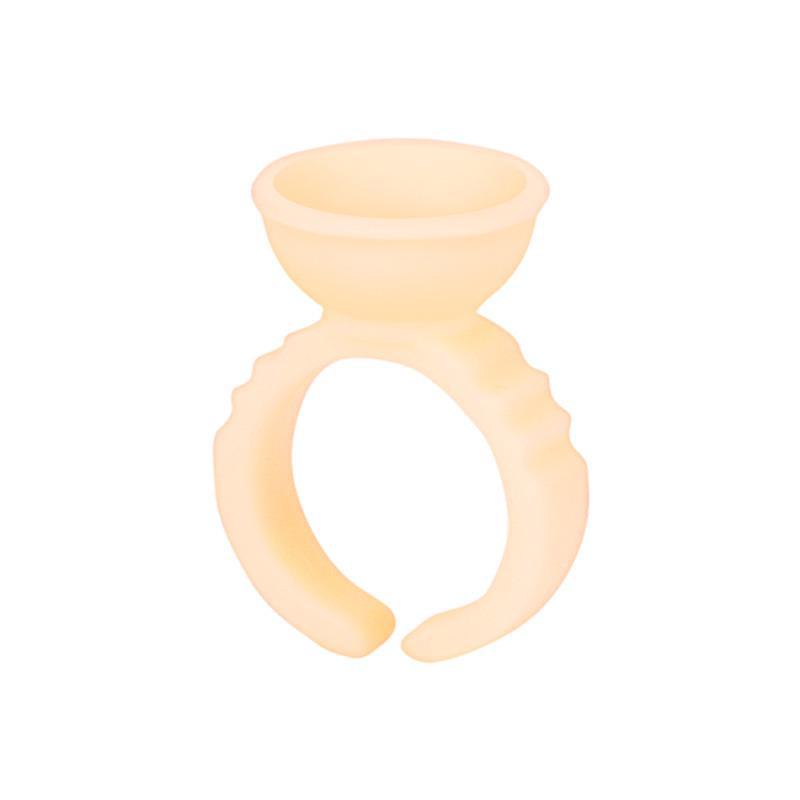 100PCS Disposable Soft Silicone Tattoo & Eyebrow Embroidery Pigment Cups with Finger Ring