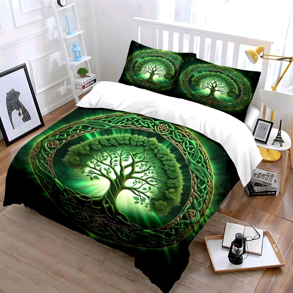 Nature-Inspired Celtic Design Set Kid'S And Adults' Bedroom Decor, Exquisite Three-Piece Bedding Set Gift