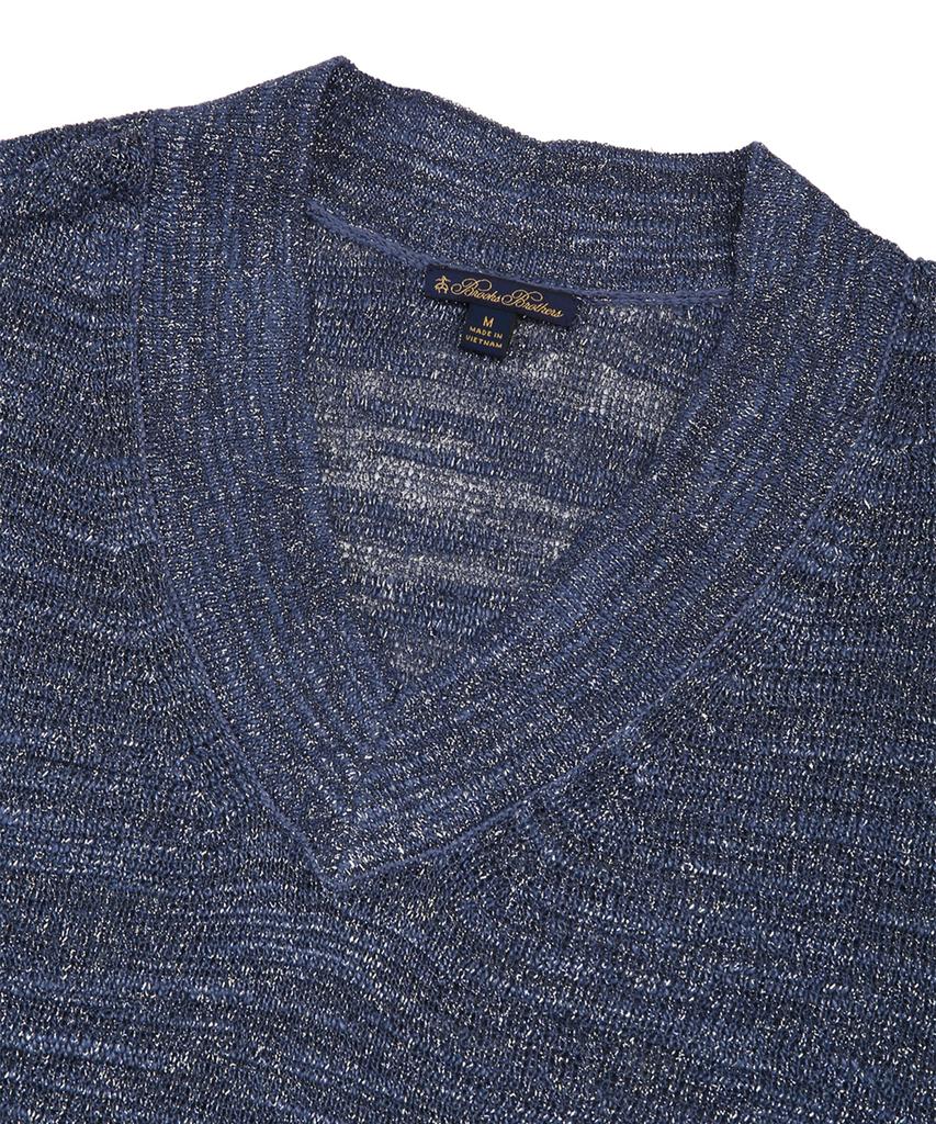 BROOKS BROTHERS Linen Lurex Relaxed Fit Sweater (Blue) (Bbwnwm7245Mes)