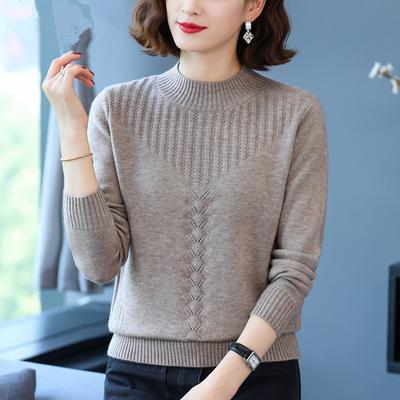 Halbhoher All-Match-Pullover mit hohem Halsausschnitt für Herbst und Winter, lockere Passform, kurzer Pullover, solide, weiche Strickpullover