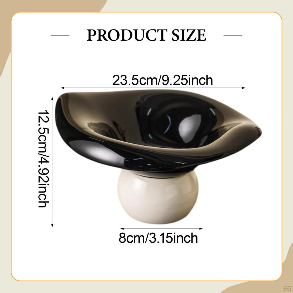 Ceramic Fruit Bowl with Pedestal, Snack Tray, Salad Plate, Appetizer Serving Platter, Ideal for