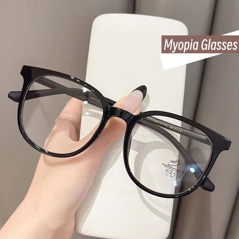 

Luxury Ultra Light Oversized Myopia Glasses Ladies Round Frame Transparent Near Sight Eyewear 0-1.0-1.5-2.0-2.5-3.0-3.5-4.0