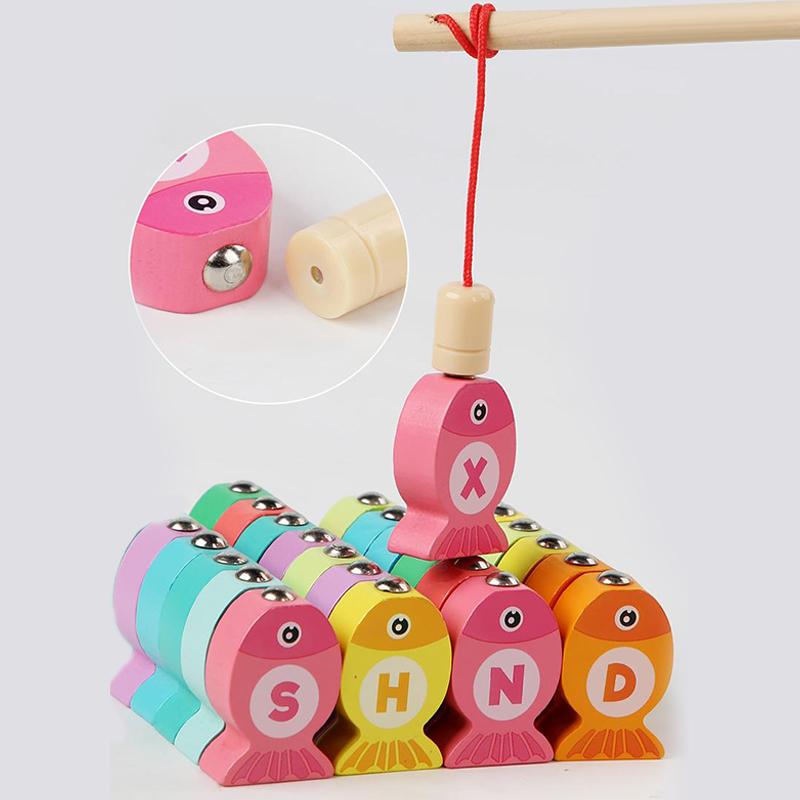Jeu de pêche en bois pour enfants Jouets Cadeaux Éducation précoce Alphabet Numérique Jouets Cognitifs Jeux Interactifs pour Enfants Jouets Pour Cadeaux