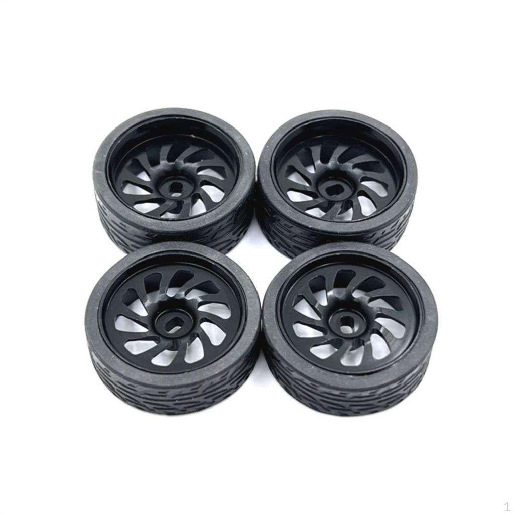 4 Pieces RC Car Wheel and Tire Assembly Multi-Spoke for Hobbyists