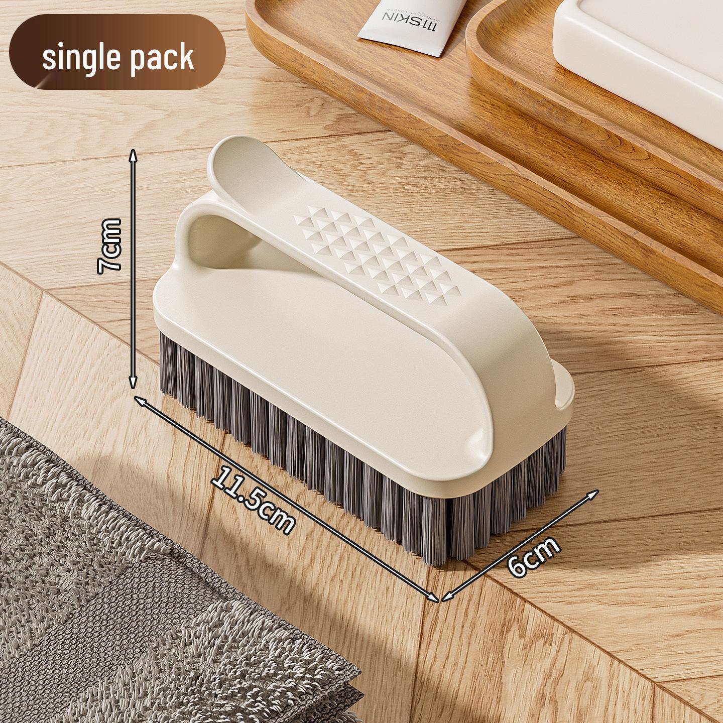 Multi-Functional Soft Bristle Shoe and Clothing Cleaning Brush for Household Use кремовый