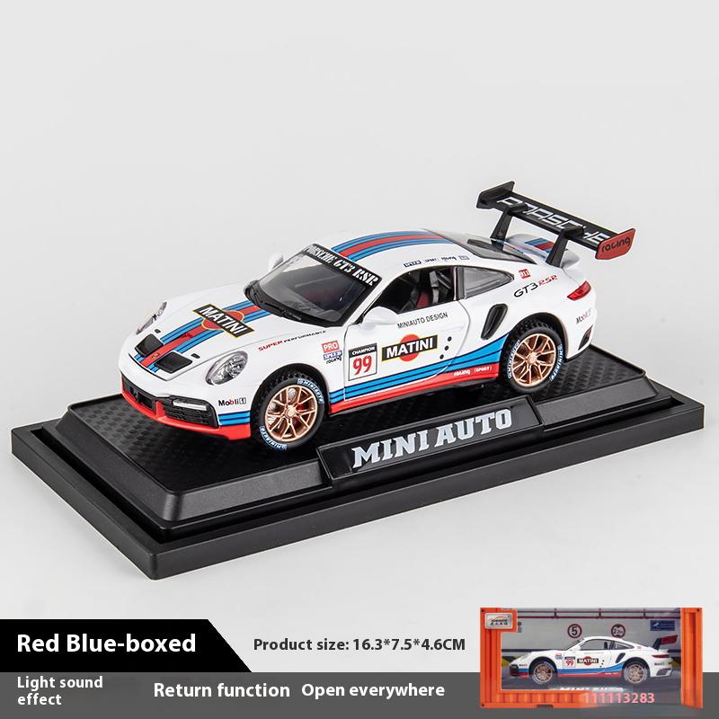 1/32 Scale Simulation Porsche 911 GT3 RSR Alloy Racing Model Ornaments Children's Holiday Gift, Open Door Sports Car Model Boy Toys