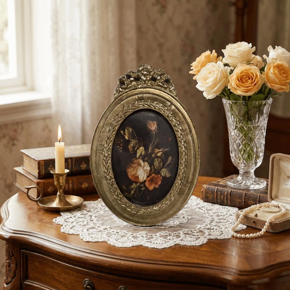 Carved Flower Design French Baroque Photo Frame Rectangular Oil Picture Frame Bedroom