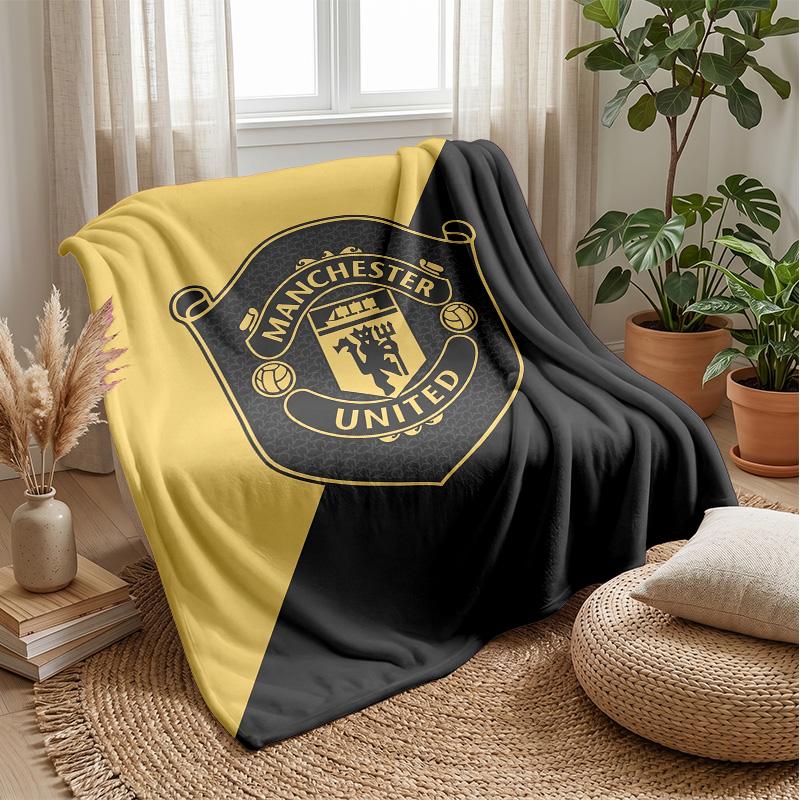 Coperta in pile flanella morbida Manchester United FC Leggera Accogliente Calda Coperta da divano letto Decorazione per la casa