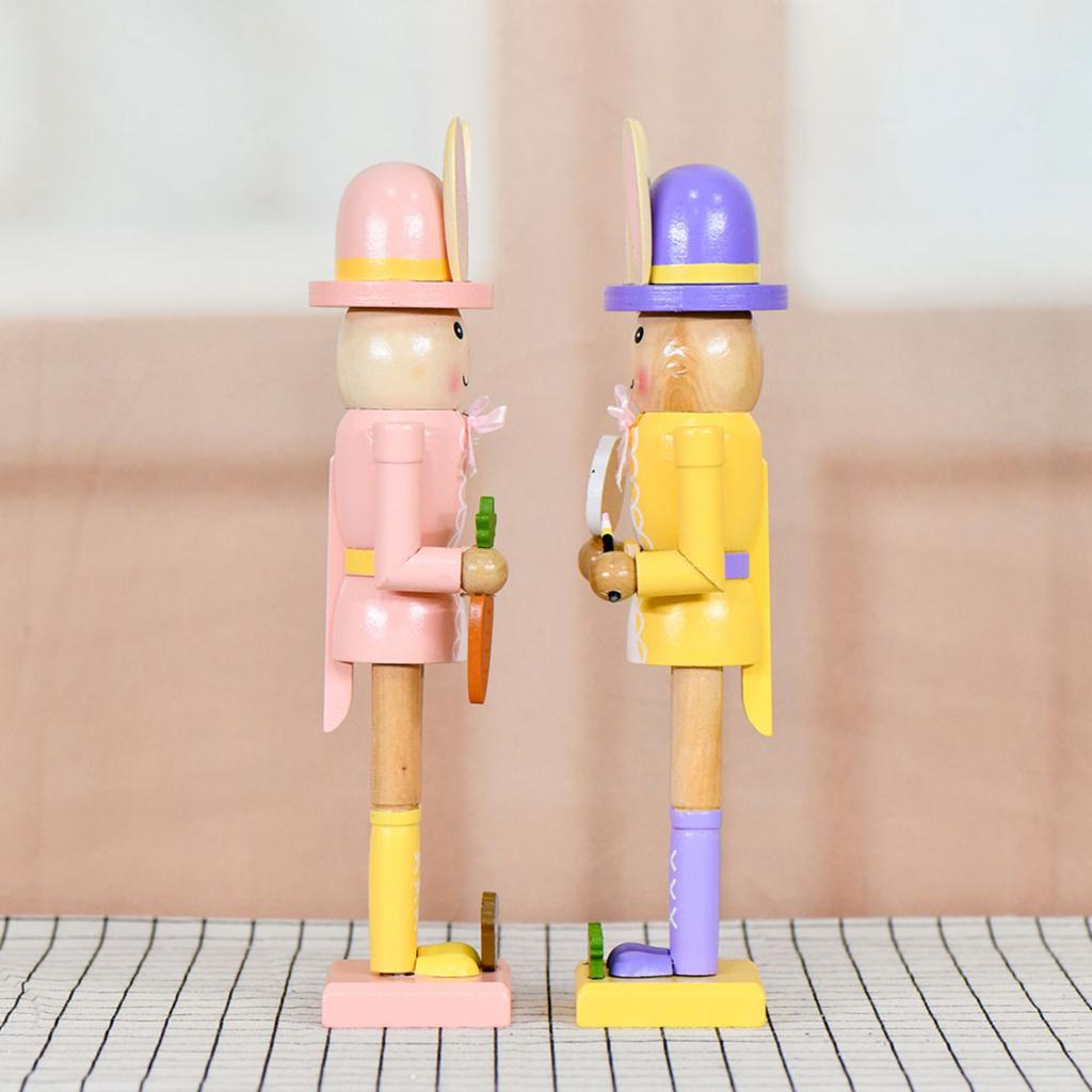 30CM Osterhase Kreativer Nussknacker Soldat Massivholz Dekoratives Geschenk Ornament