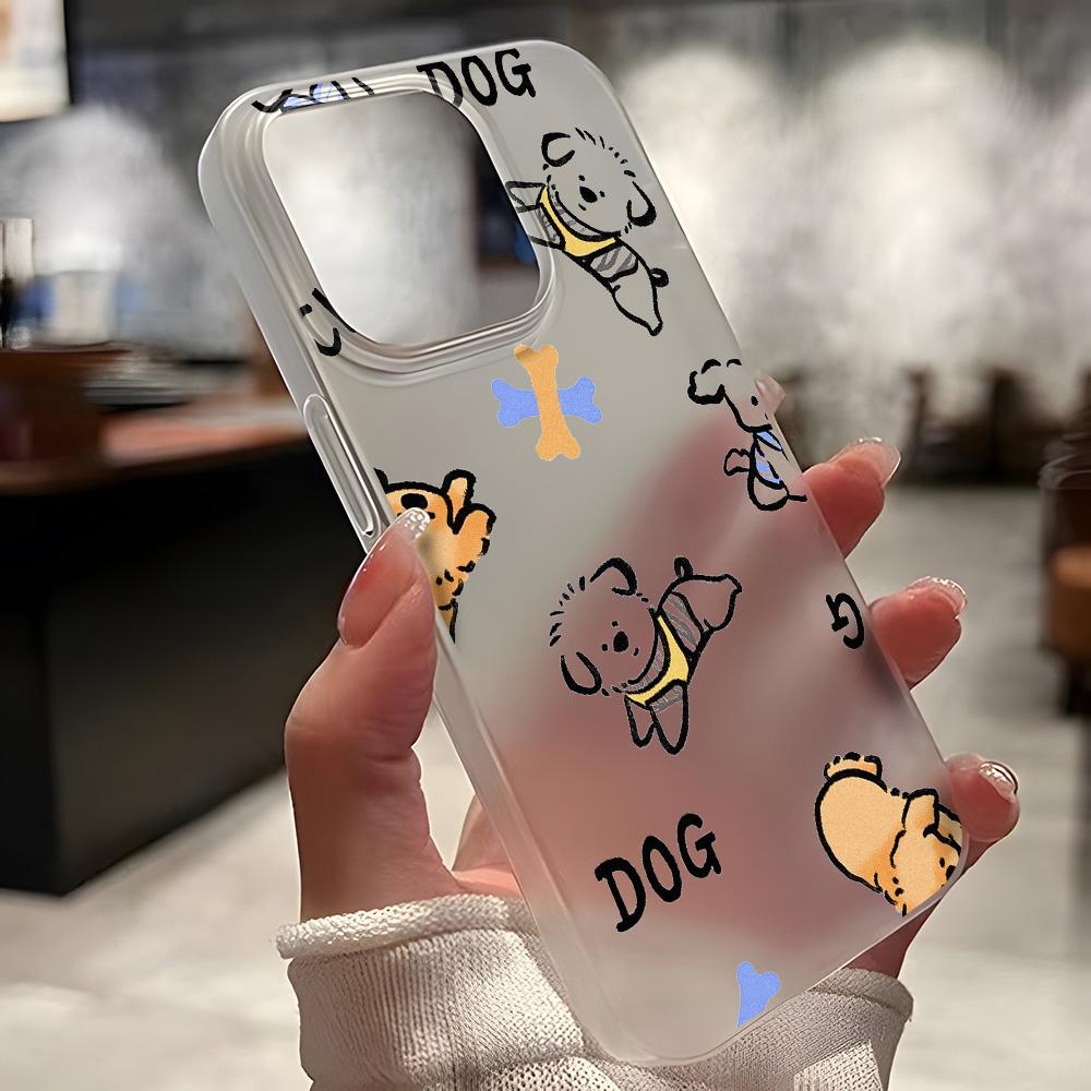 Mobile Phone Cases for iPhone 11 13 15 Pro Max 12 14 Pro Max Case iPhone 16 15 Plus 13 Pro 12 Frosted Texture Painted Cartoon Flowers