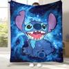 Cartoon S-Stitch Kawaii Flannel Blanket,Ultra Soft Warm Plush Throw for Home Bedroom Bed Sofa Cover Camping Picnic Gift Kids