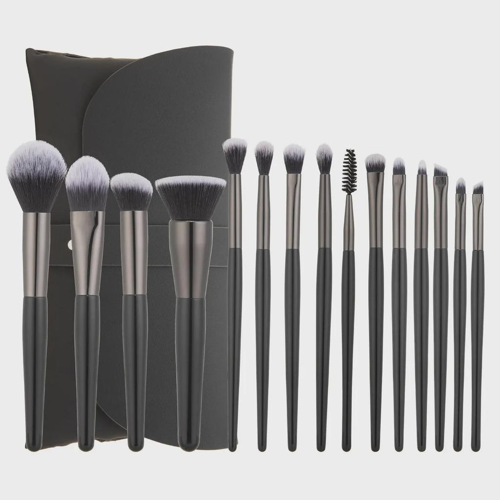 15-teiliges Make-up-Pinselset: Lidschatten-, Rouge-, Foundation- und Beauty-Tool-Kollektion mit Tierhaaren