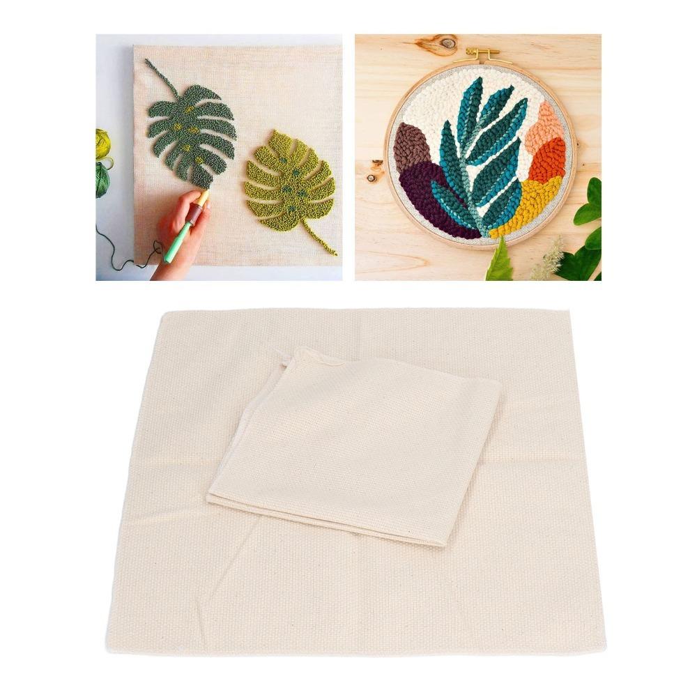 2pcs Overlocking Edge Tufting Cloth Large Size Cross Stitch Aida Cloth  For DIY Rug Making