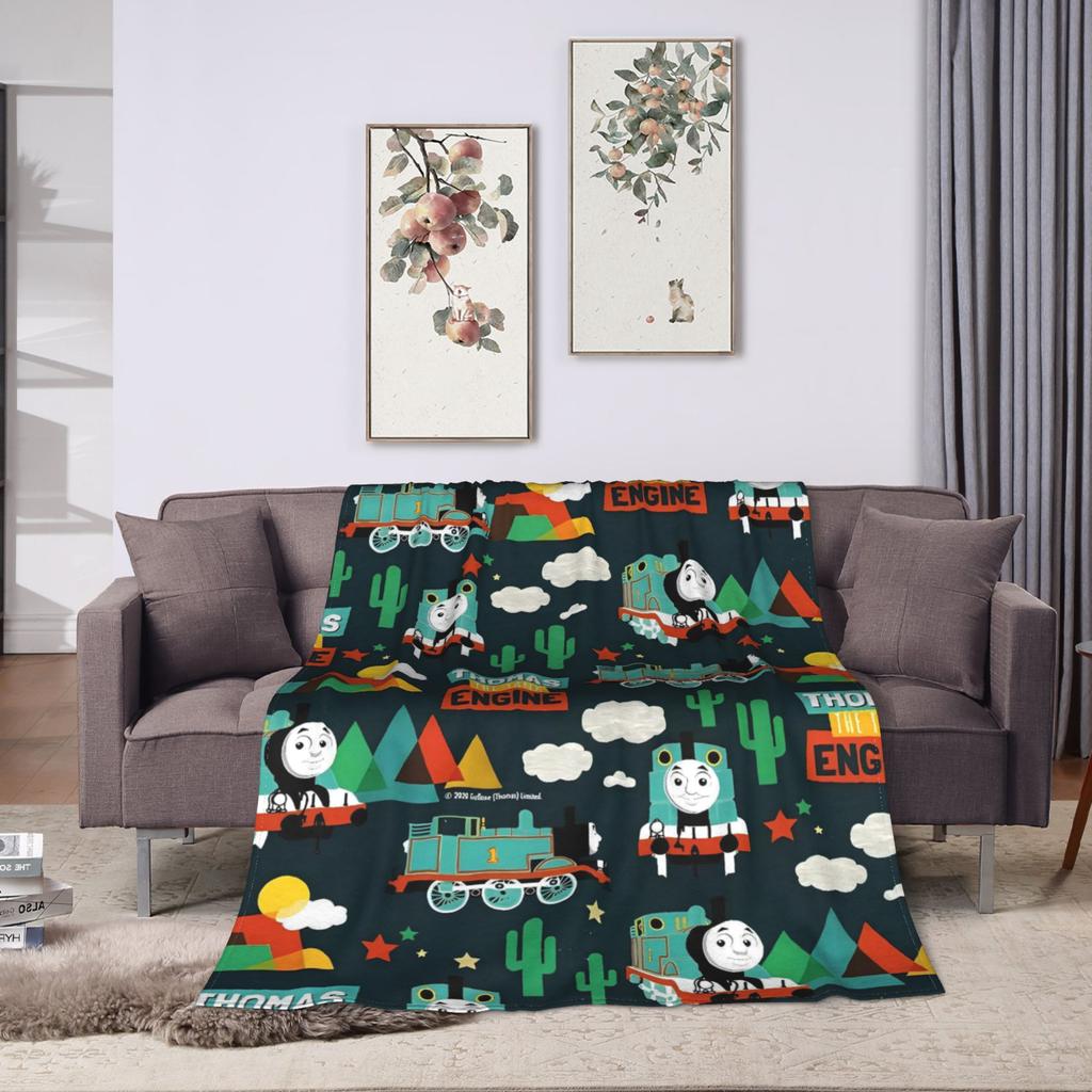 T-Thomas The Train Friends Percy Blanket Warm Soft Pattern Plush Throw Blanket For Bedroom Trave Flannel Bedspread Bed Cover