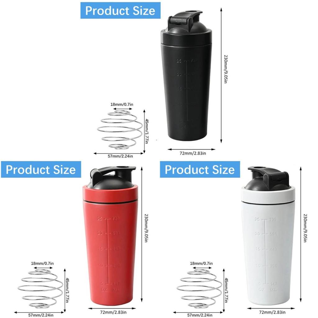 Multifunkční šejkr na proteinový prášek Velký objem 500ml 750ml Nerezový Pro venkovní fitness a míchání smoothie