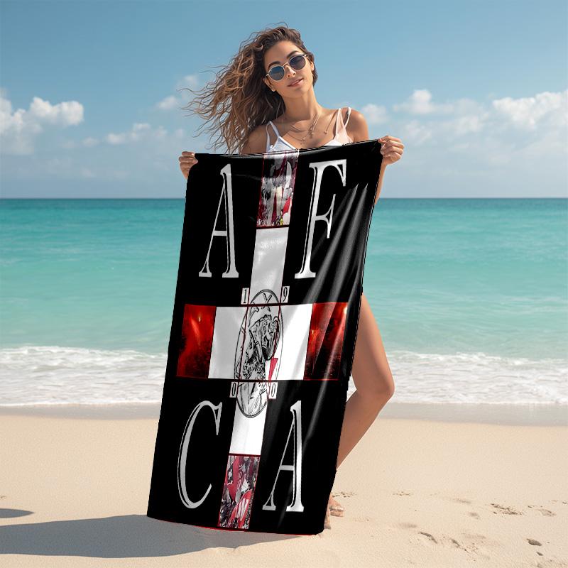 proof beach towel with AFC Ajax pattern - soft,absorbent,quick-drying,machine washable - perfect for swimming,camping,bathing