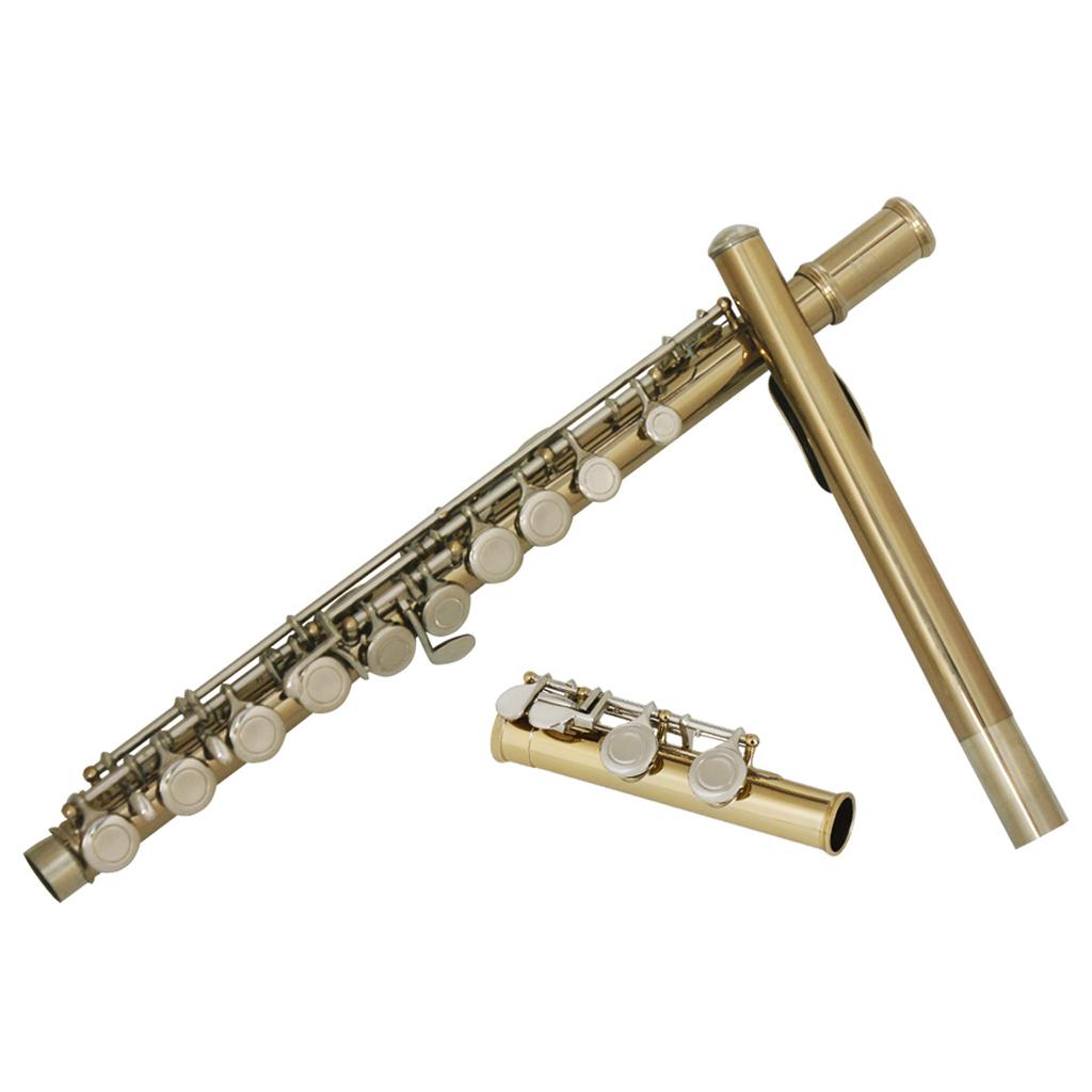 SLADE Sliver Flute 16 Closed Holes Flute C Key Gold Tube Key Flute Professional Wind Instruments Transverse Flute with E Key