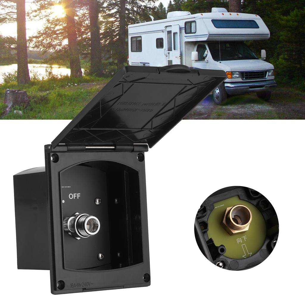 1 2in Exterior Shower Box Inlet and Outlet Port for RV Boat Motorhome Without Shower Hose Head