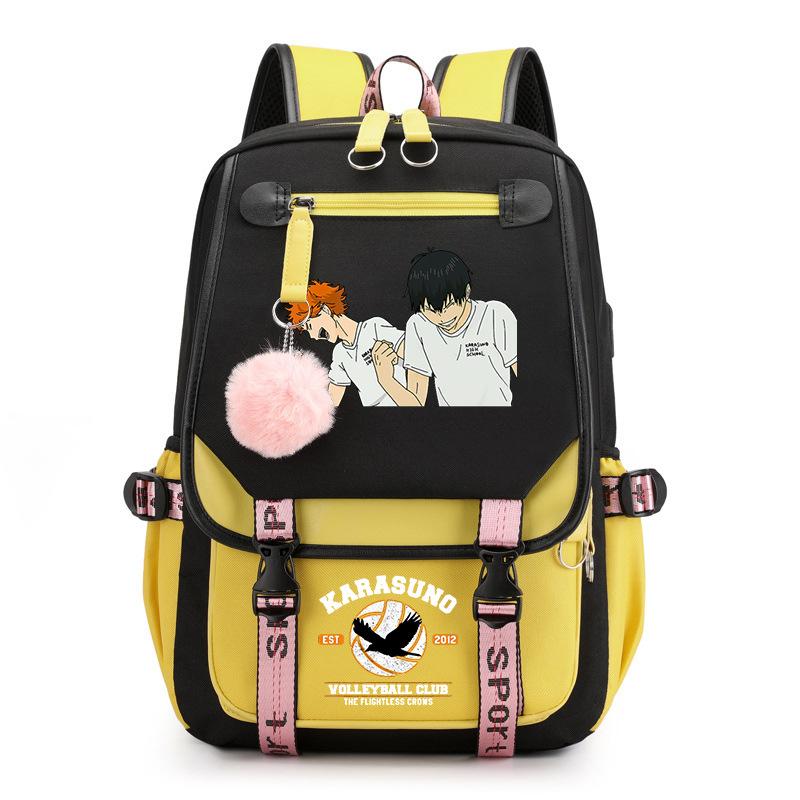Anime volleyball teenager peripheral printing middle school student schoolbag outdoor large-capacity backpack