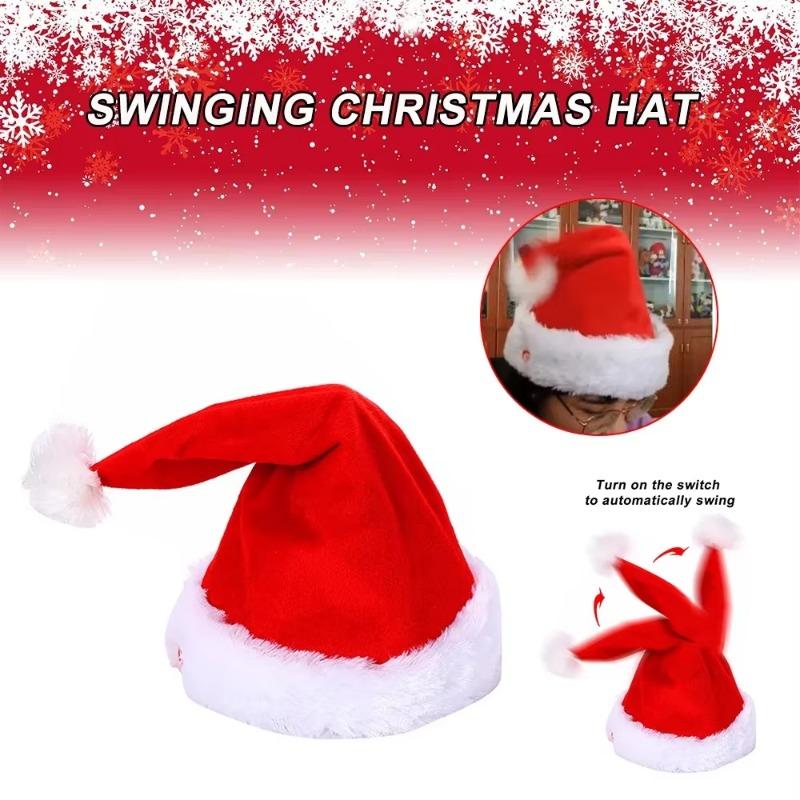 

Electric Christmas Hat Musical Dance Christmas Claus Hats Electric Swing Christmas Hat Singing Rocking Children Xmas Hat красный