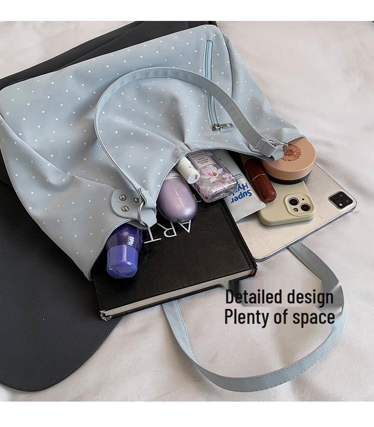 Polka Dot Large Capacity Tote - 2026 Casual Single Shoulder Bag for Women, Perfect for Students and Commuting.
