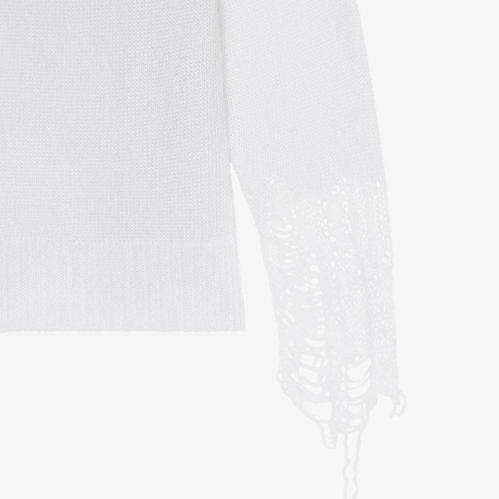 Givenchy Maglioni da uomo Girocollo Bianco Vestibilità dritta moderata BM90LN4YD1-100