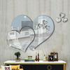 3D Glass Mirror Wall Stickers Hearts Fashion DIY Decals Self-adhesive LOVE Wedding Background Home Room Decoration Wallpaper