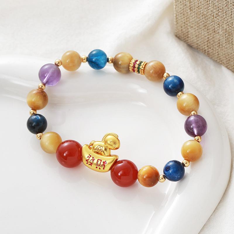 Crystal Bracelet, Natural Agate Bracelet. Fashion Women Daily Jewelry Lucky Gift