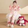 Spring & Autumn Cartoon Pajamas for Girls - Cute Long Sleeve Cardigan Set for Medium & Large Kids