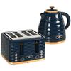 Toaster and Kettle Set, 2-in-1, 7 Browning Levels, Defrost, Reheat, Blue