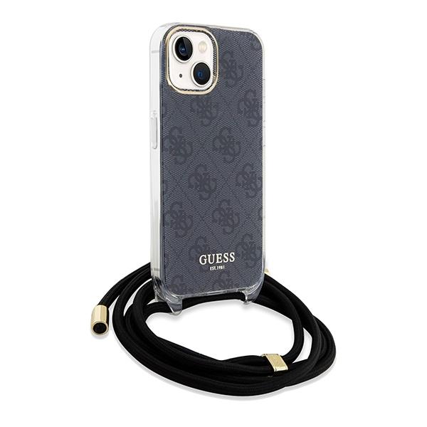 Guess Guhcp15Shc4Sek Iphone 15 / 14 / 13 6.1 Czarny/Black Hardcase Crossbody Cord 4G Print