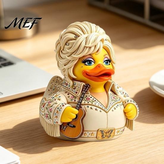 Unique Plastic Duck Collectibles Charming Novelty Ornament, Musical Theme with Guitar Ornaments for Music Lovers Decor, Decorative Collectible