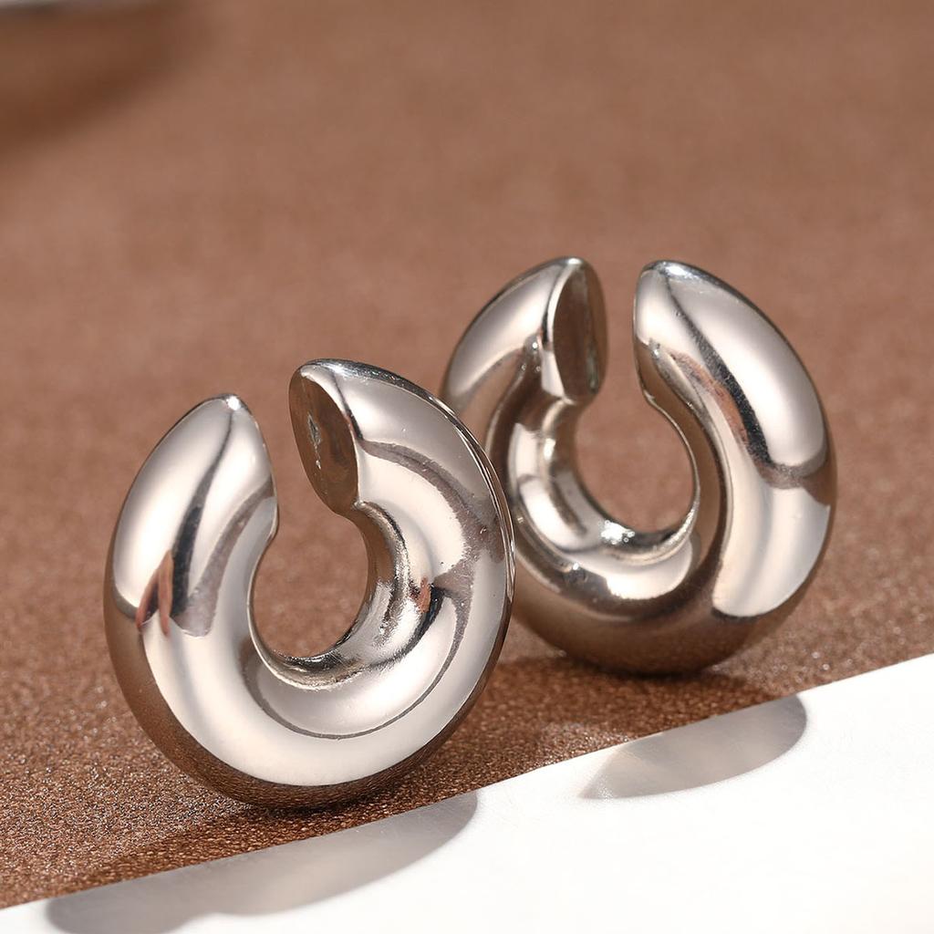 Gotischer Nicht durchstochener Ohrknorpel Clip Zierliche Damen Herren Ohr Manschette Ohrringe Vintage Dick Rund Übergröße Offene Manschette Ohr Schmuck