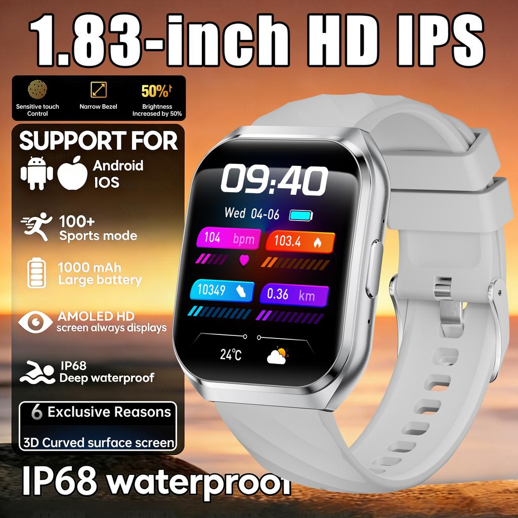 Premium GPS Smart Watch Altimeter 1.83''HD Screen1000mAh Large Battery Outdoor Compass Military Sports Smartwatch Men