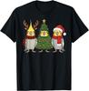 Funny Cockatiel Christmas T-Shirt Santa Reindeer Parrot Graphic Tee Unisex Casual Cotton Print