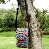 2025 New Ethnic Embroidered Canvas Crossbody Bag Embroidered Two-Layer Mobile Phone Bag Coin Purse