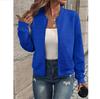 Autumn and Winter Solid Color Zipper Jacket, Baseball Collar, Casual Jacket for Women