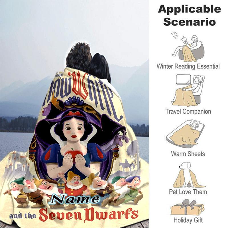 Custom 1pc Snow White Seven Dwarfs Blanket, Soft And Comfortable Blanket, Casual Warm, Camping Travel Blanket, Good Birthday Gift Q9084