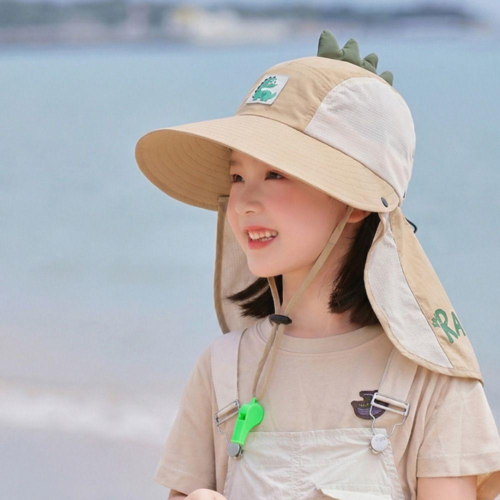 Sun Protection Kids Whistle Sunscreen Hat Extended Shawl Summer Sunshade Hat  Boys and Girls
