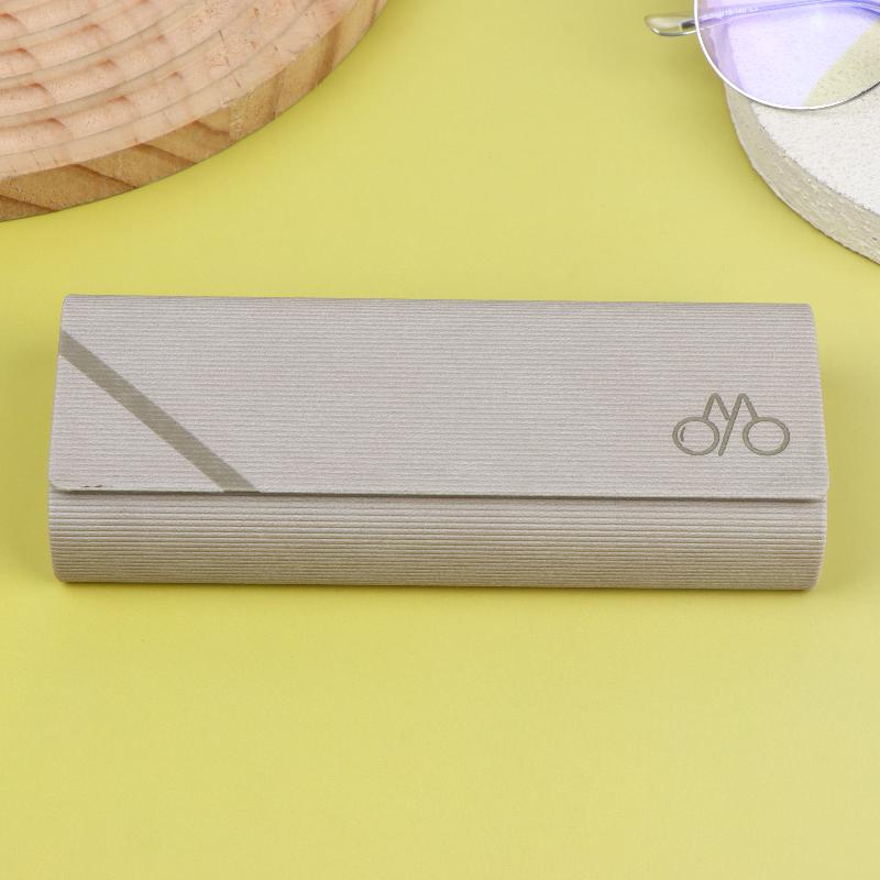 Striped Leather Eyeglasses Case Minimalist Portable Stylish Spectacle Holder Box for Men Boys Students