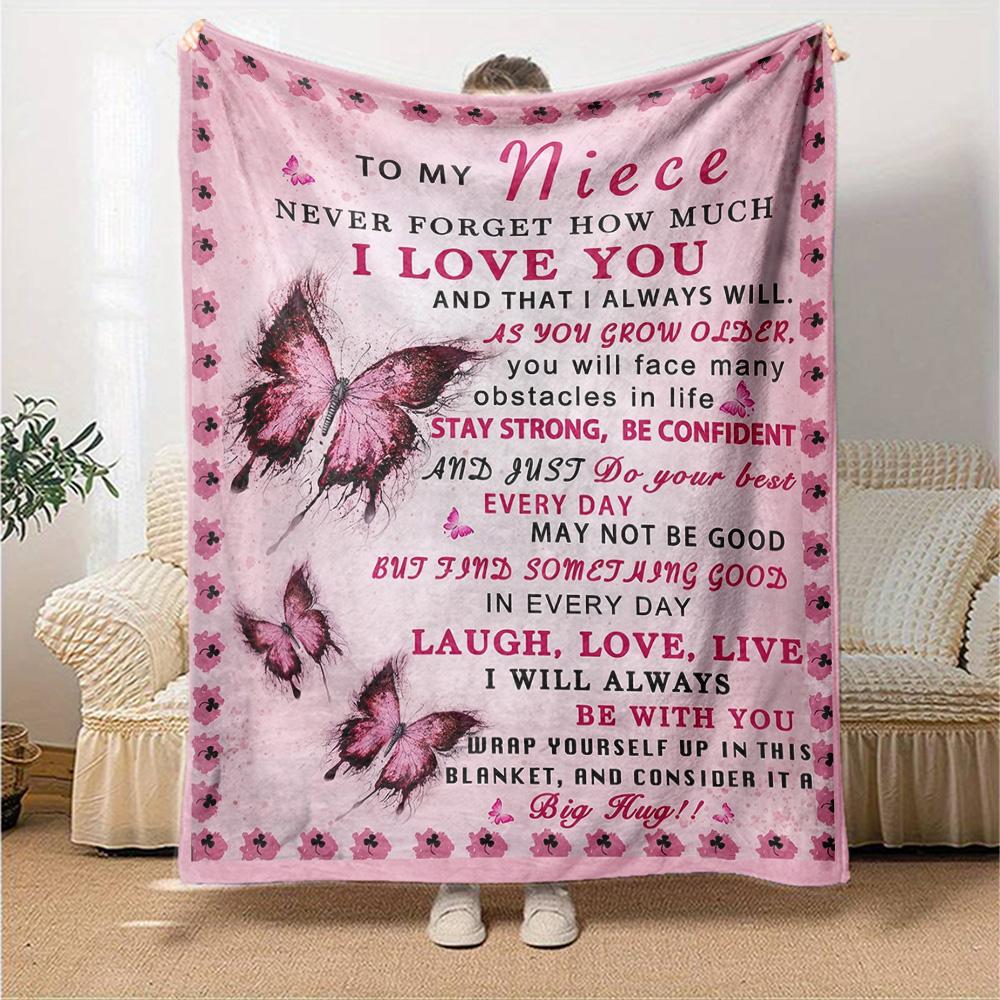 Pink butterfly Cozy Blanket Warmthful Decor Suitable for Sofa Couch Office Bed Picnics Ideal for All Seasons Stylish Decor Ideal Gift Y33