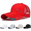 Mens Hat For Fish Outdoor Sports Cap Fashion Line Baseball Cap Mesh Breathable Snapback Hat Long Visor Brim Cap Bone Casquette