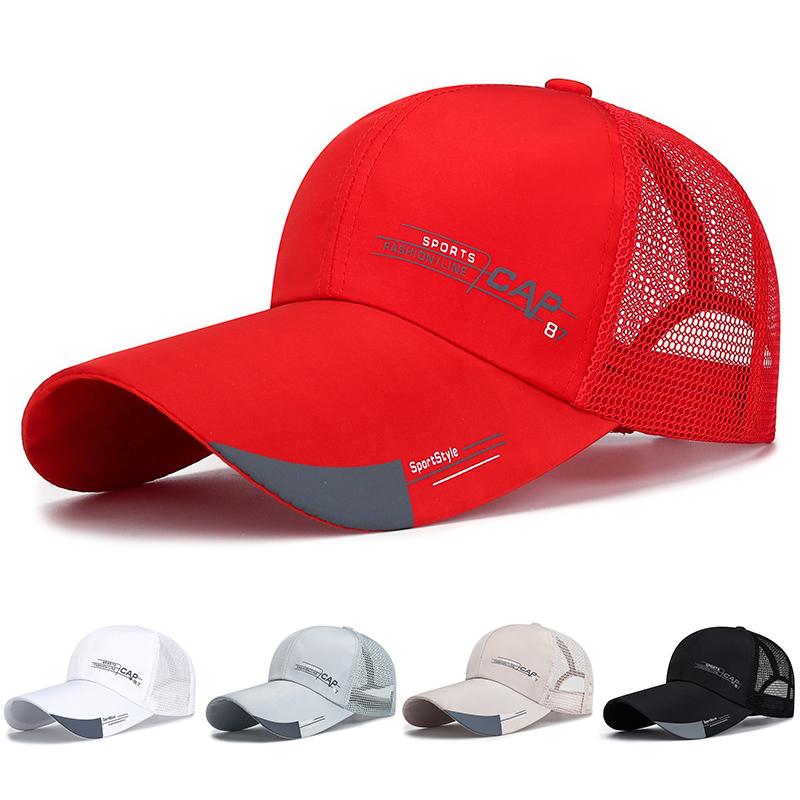 Herrenmütze Für Fisch Outdoor-Sportkappe Mode Linie Baseballkappe Netz Atmungsaktiv Snapback-Mütze Langer Schirm Schirmkappe Bone Casquette